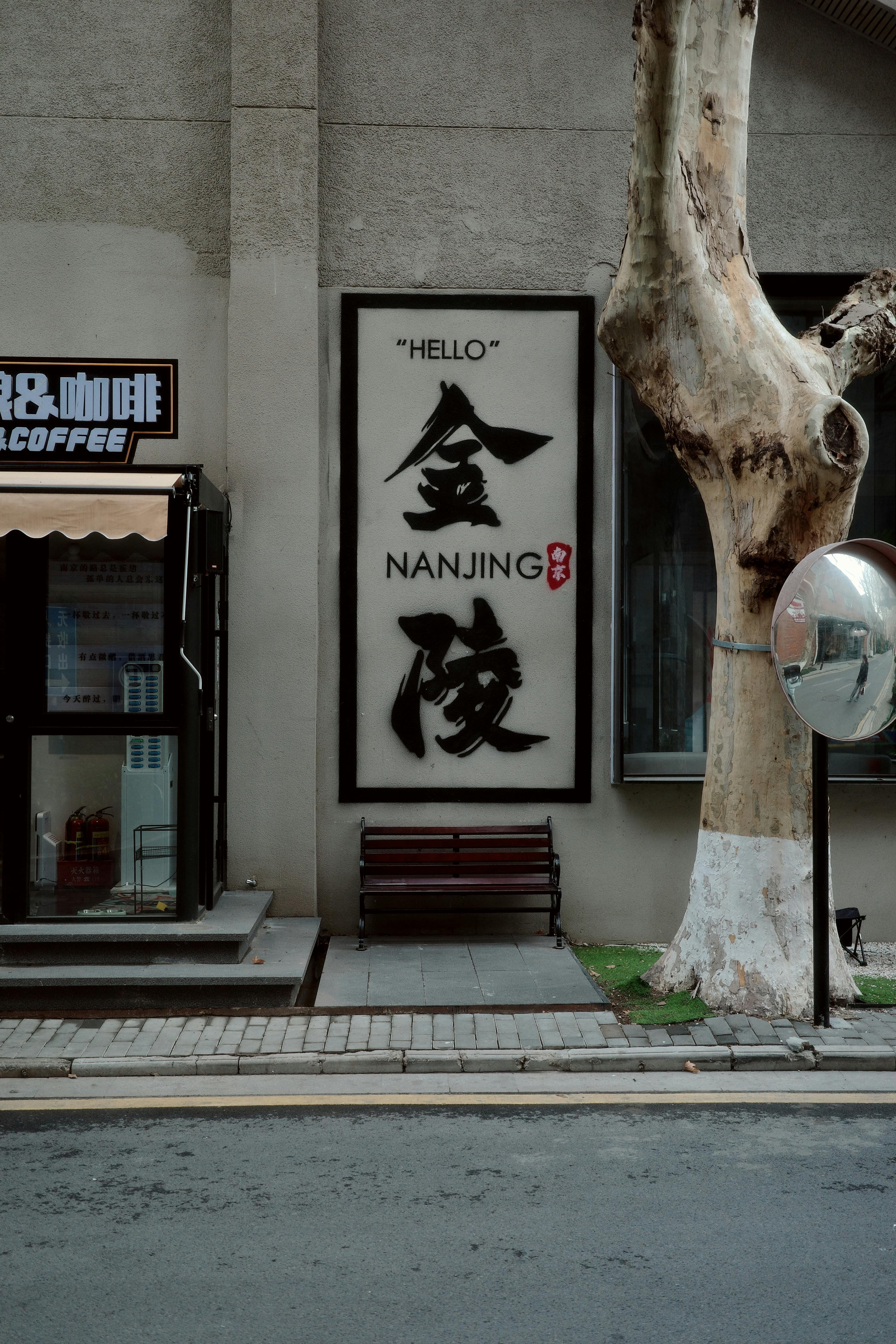 Nanjing city skyline at dusk showing the historic Ming Dynasty city wall in the foreground with modern skyscrapers rising behind it along the Yangtze River